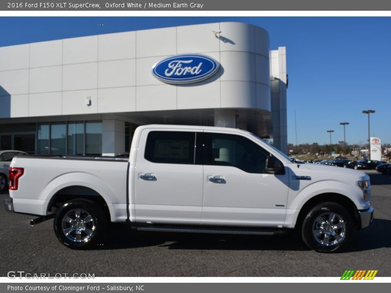 Oxford White / Medium Earth Gray 2016 Ford F150 XLT SuperCrew