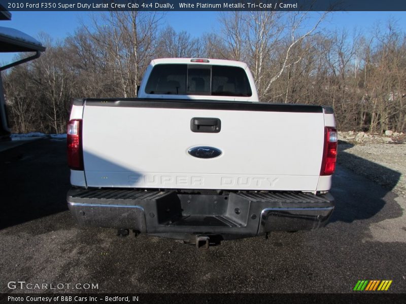White Platinum Metallic Tri-Coat / Camel 2010 Ford F350 Super Duty Lariat Crew Cab 4x4 Dually