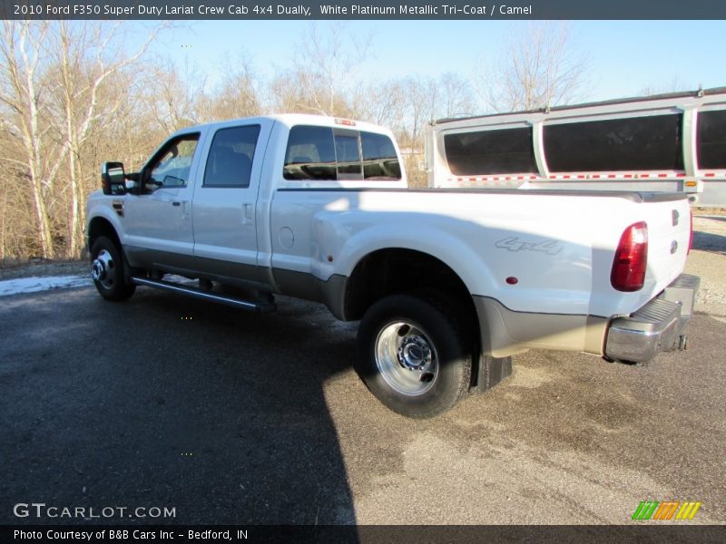 White Platinum Metallic Tri-Coat / Camel 2010 Ford F350 Super Duty Lariat Crew Cab 4x4 Dually