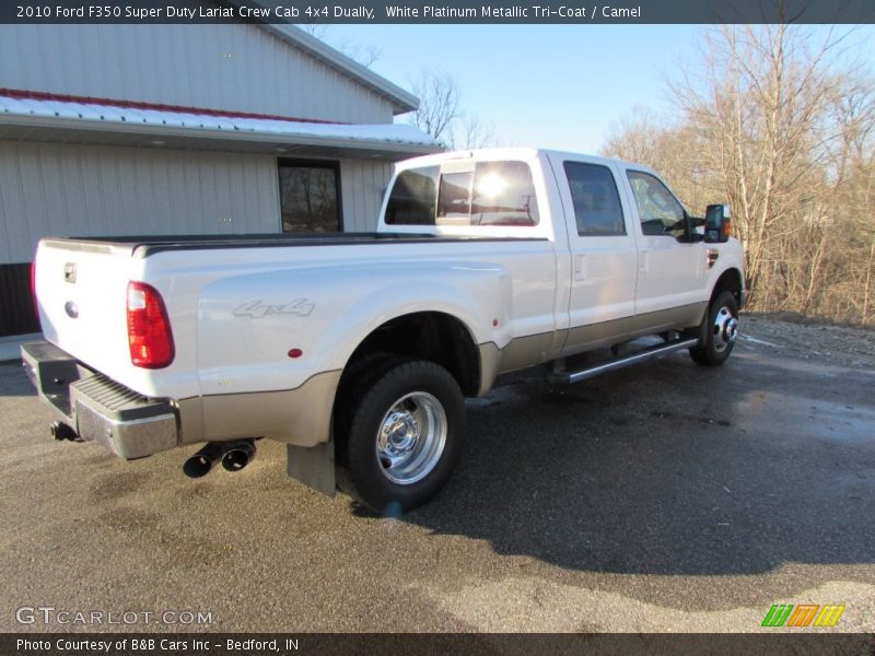 White Platinum Metallic Tri-Coat / Camel 2010 Ford F350 Super Duty Lariat Crew Cab 4x4 Dually