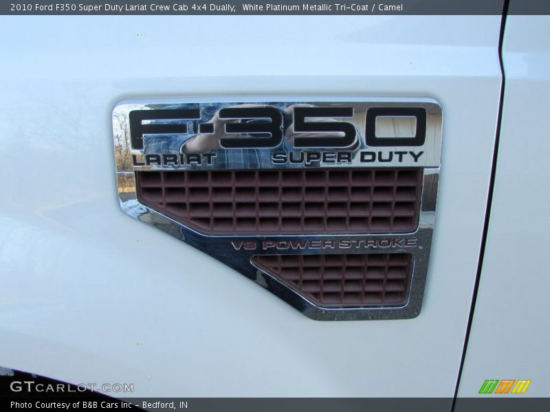 White Platinum Metallic Tri-Coat / Camel 2010 Ford F350 Super Duty Lariat Crew Cab 4x4 Dually