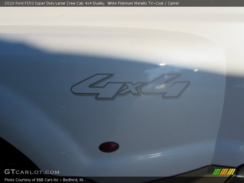 White Platinum Metallic Tri-Coat / Camel 2010 Ford F350 Super Duty Lariat Crew Cab 4x4 Dually