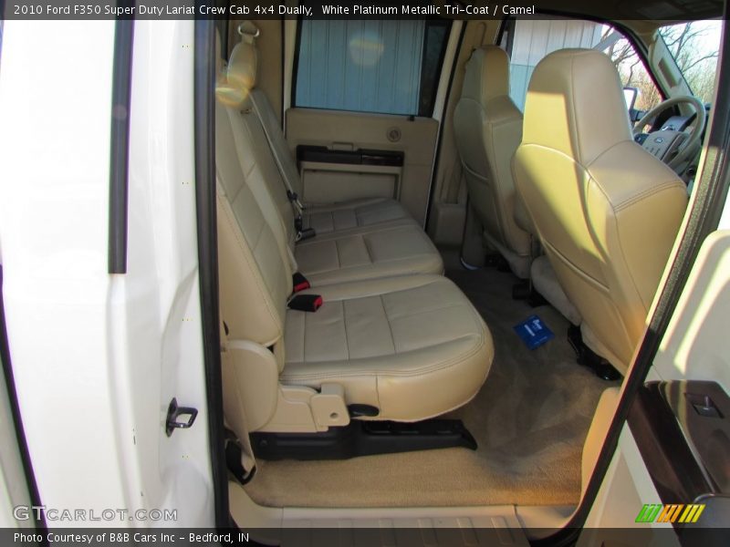 White Platinum Metallic Tri-Coat / Camel 2010 Ford F350 Super Duty Lariat Crew Cab 4x4 Dually