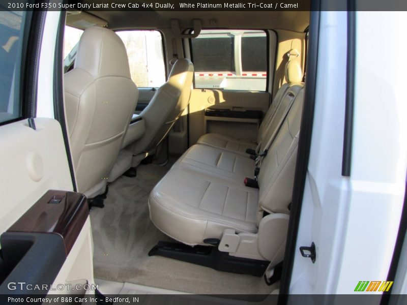 White Platinum Metallic Tri-Coat / Camel 2010 Ford F350 Super Duty Lariat Crew Cab 4x4 Dually
