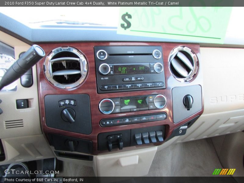 White Platinum Metallic Tri-Coat / Camel 2010 Ford F350 Super Duty Lariat Crew Cab 4x4 Dually