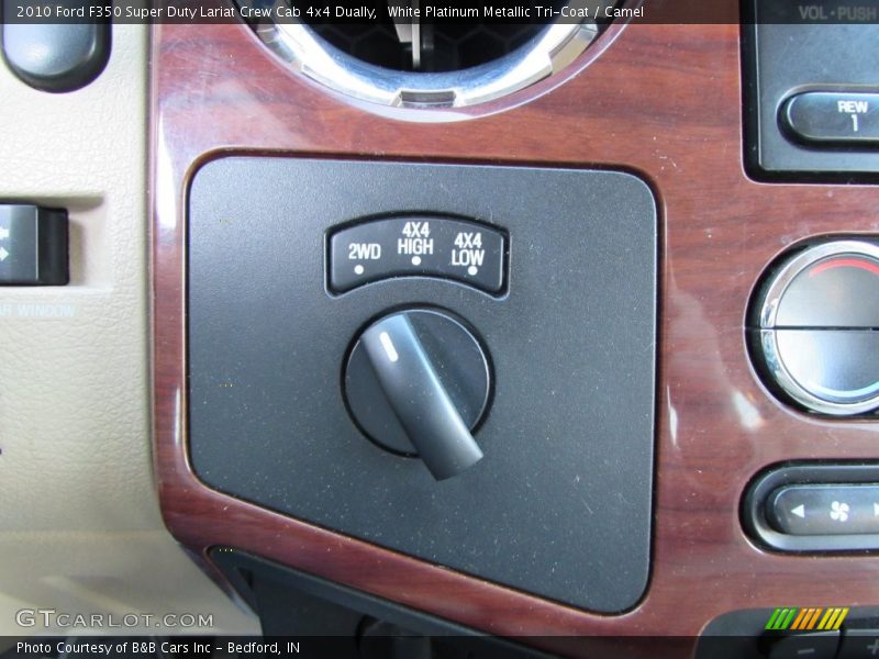 White Platinum Metallic Tri-Coat / Camel 2010 Ford F350 Super Duty Lariat Crew Cab 4x4 Dually
