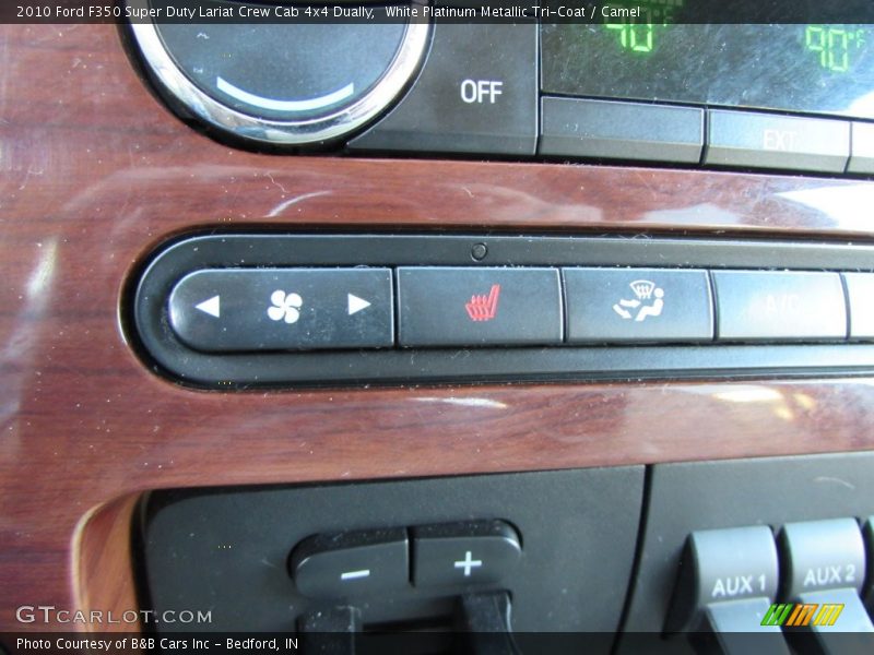 White Platinum Metallic Tri-Coat / Camel 2010 Ford F350 Super Duty Lariat Crew Cab 4x4 Dually