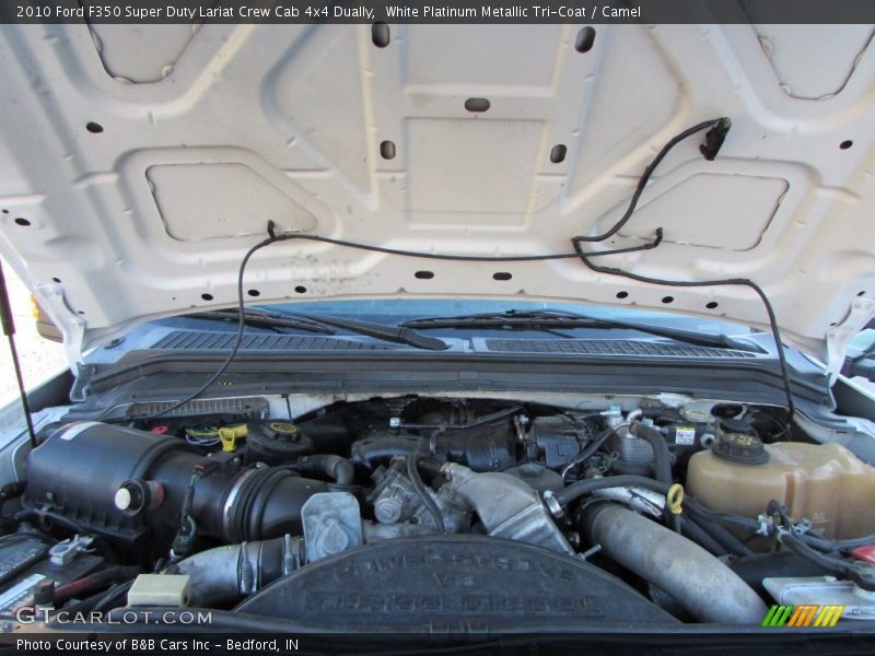 White Platinum Metallic Tri-Coat / Camel 2010 Ford F350 Super Duty Lariat Crew Cab 4x4 Dually