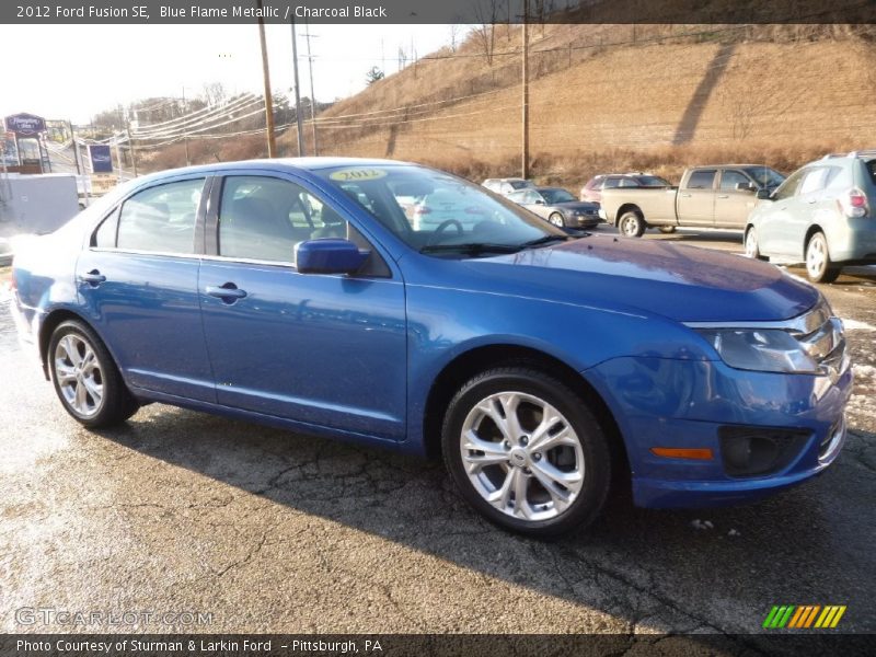 Blue Flame Metallic / Charcoal Black 2012 Ford Fusion SE