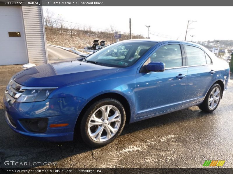Blue Flame Metallic / Charcoal Black 2012 Ford Fusion SE