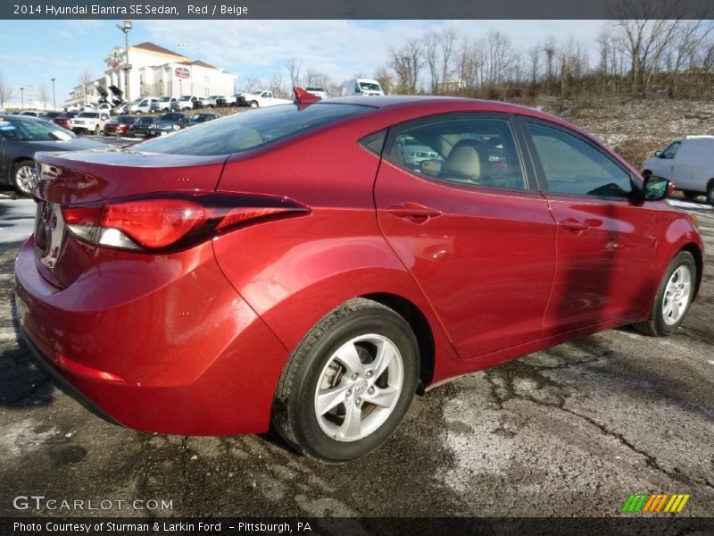 Red / Beige 2014 Hyundai Elantra SE Sedan