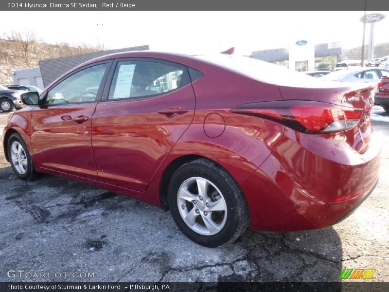 Red / Beige 2014 Hyundai Elantra SE Sedan