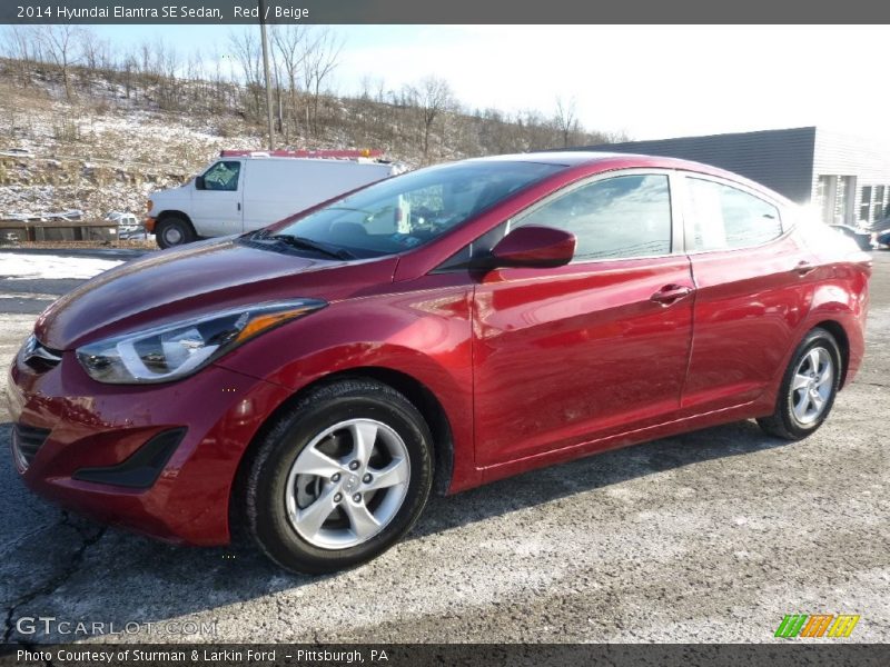 Red / Beige 2014 Hyundai Elantra SE Sedan