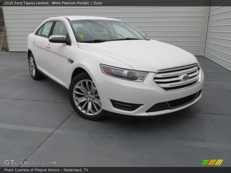 White Platinum Metallic / Dune 2015 Ford Taurus Limited