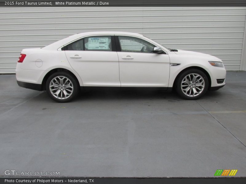 White Platinum Metallic / Dune 2015 Ford Taurus Limited