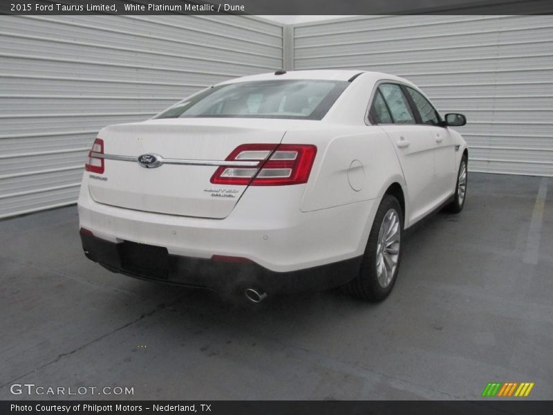 White Platinum Metallic / Dune 2015 Ford Taurus Limited