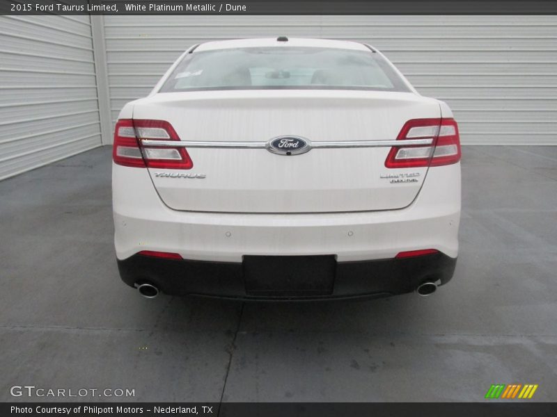 White Platinum Metallic / Dune 2015 Ford Taurus Limited