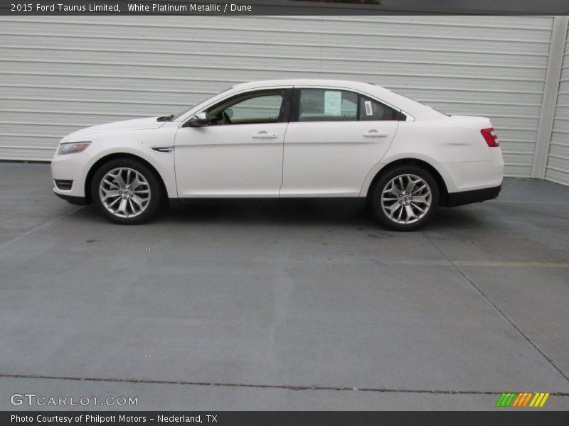 White Platinum Metallic / Dune 2015 Ford Taurus Limited