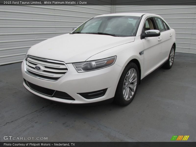 White Platinum Metallic / Dune 2015 Ford Taurus Limited