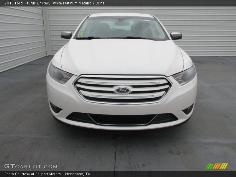 White Platinum Metallic / Dune 2015 Ford Taurus Limited