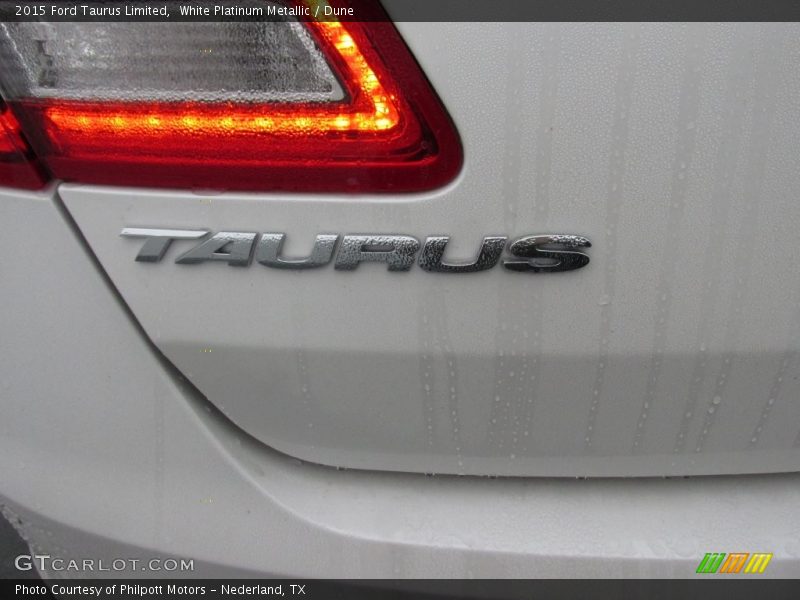 White Platinum Metallic / Dune 2015 Ford Taurus Limited