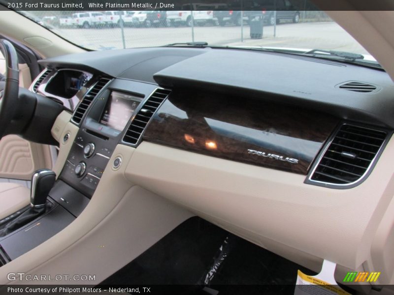 White Platinum Metallic / Dune 2015 Ford Taurus Limited