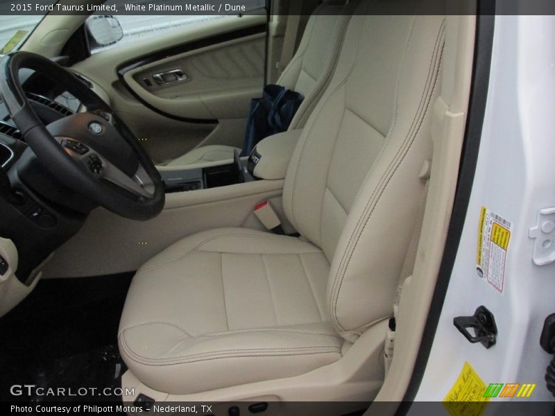 White Platinum Metallic / Dune 2015 Ford Taurus Limited