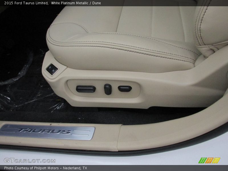 White Platinum Metallic / Dune 2015 Ford Taurus Limited