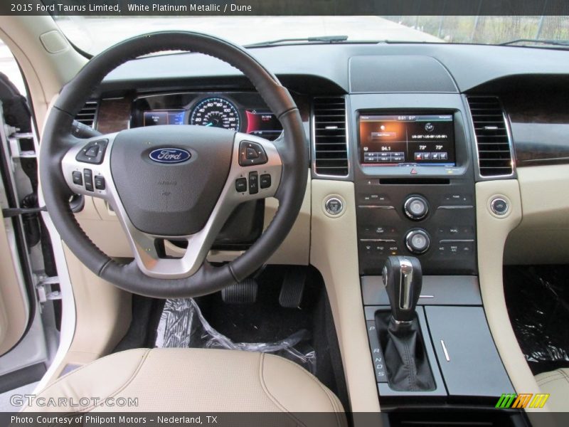White Platinum Metallic / Dune 2015 Ford Taurus Limited