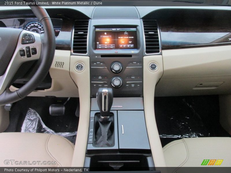 White Platinum Metallic / Dune 2015 Ford Taurus Limited