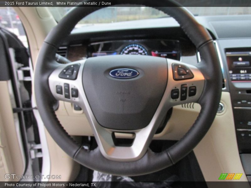 White Platinum Metallic / Dune 2015 Ford Taurus Limited