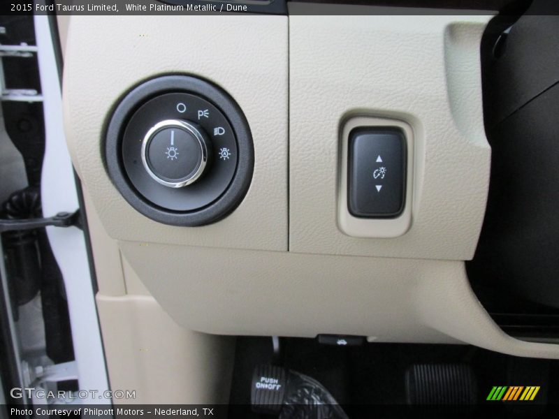 White Platinum Metallic / Dune 2015 Ford Taurus Limited