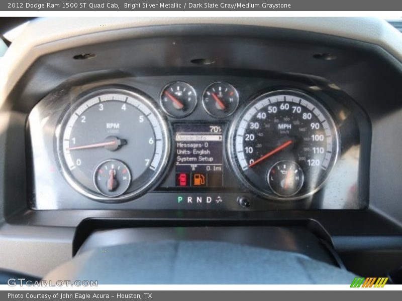 Bright Silver Metallic / Dark Slate Gray/Medium Graystone 2012 Dodge Ram 1500 ST Quad Cab