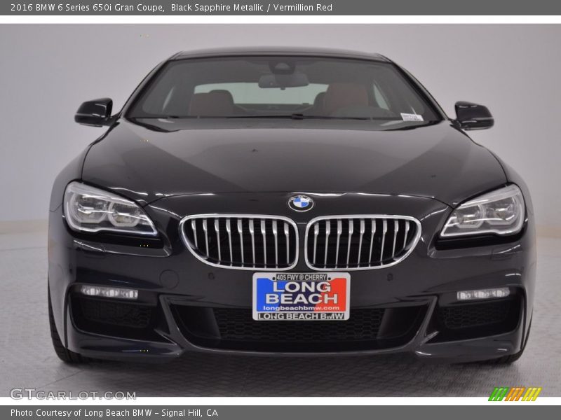 Black Sapphire Metallic / Vermillion Red 2016 BMW 6 Series 650i Gran Coupe