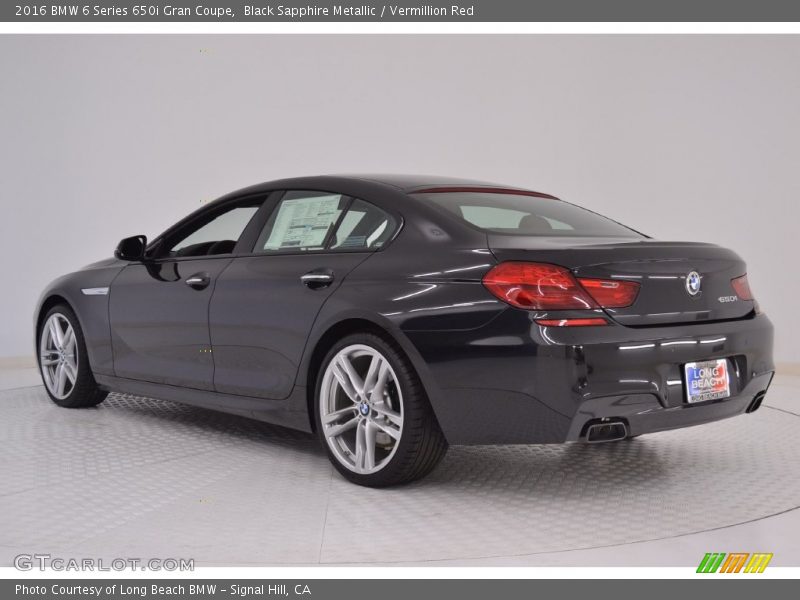 Black Sapphire Metallic / Vermillion Red 2016 BMW 6 Series 650i Gran Coupe