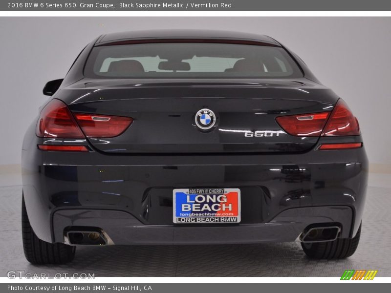 Black Sapphire Metallic / Vermillion Red 2016 BMW 6 Series 650i Gran Coupe
