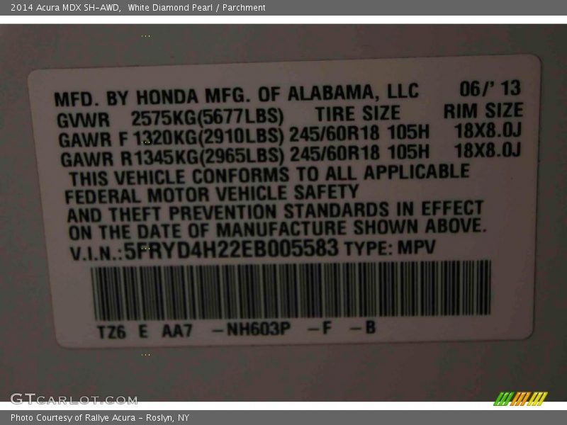 White Diamond Pearl / Parchment 2014 Acura MDX SH-AWD