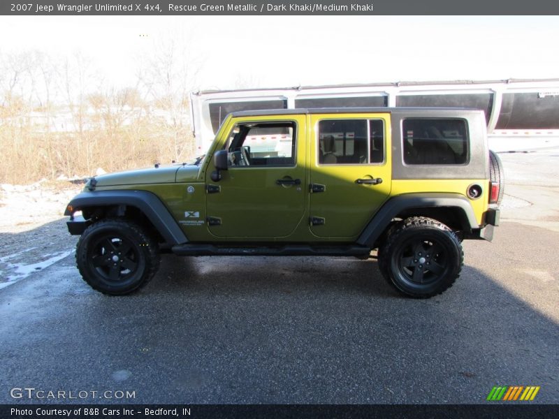 Rescue Green Metallic / Dark Khaki/Medium Khaki 2007 Jeep Wrangler Unlimited X 4x4