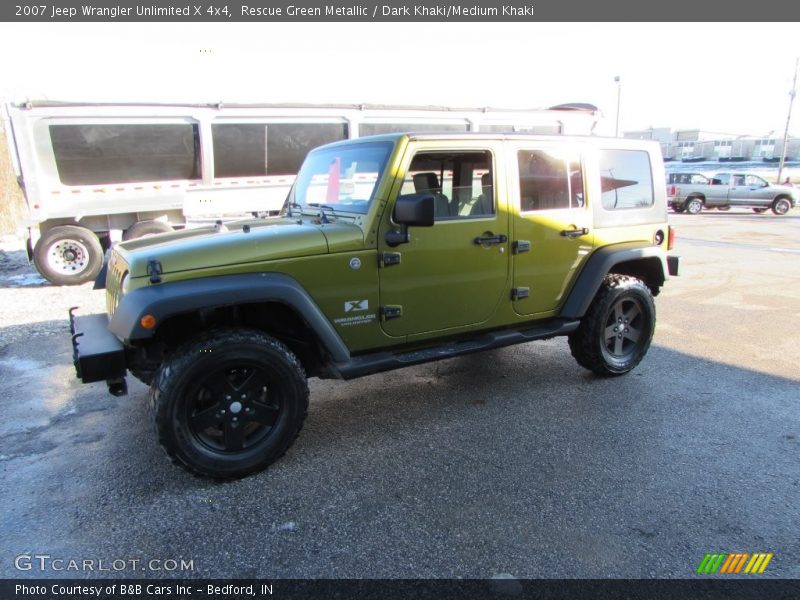 Rescue Green Metallic / Dark Khaki/Medium Khaki 2007 Jeep Wrangler Unlimited X 4x4