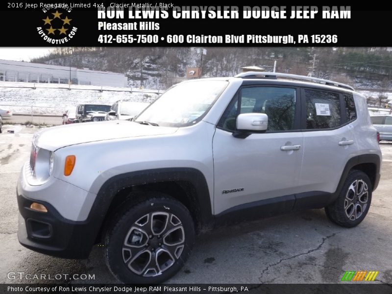 Glacier Metallic / Black 2016 Jeep Renegade Limited 4x4