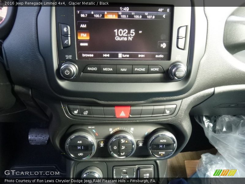 Glacier Metallic / Black 2016 Jeep Renegade Limited 4x4