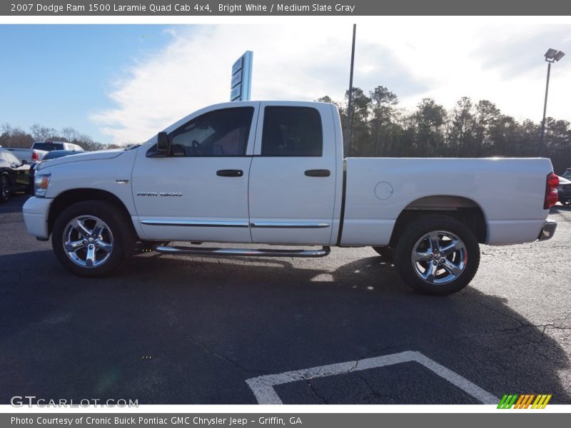 Bright White / Medium Slate Gray 2007 Dodge Ram 1500 Laramie Quad Cab 4x4