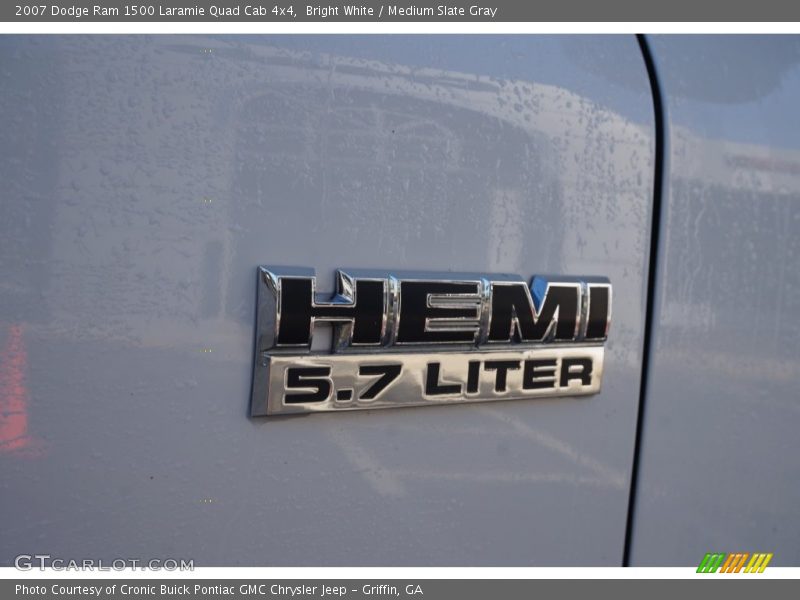 Bright White / Medium Slate Gray 2007 Dodge Ram 1500 Laramie Quad Cab 4x4