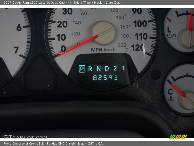 Bright White / Medium Slate Gray 2007 Dodge Ram 1500 Laramie Quad Cab 4x4