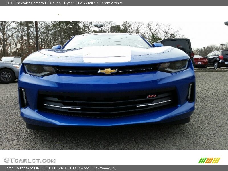 Hyper Blue Metallic / Ceramic White 2016 Chevrolet Camaro LT Coupe