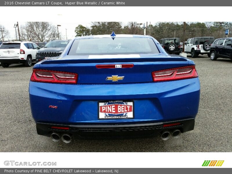 Hyper Blue Metallic / Ceramic White 2016 Chevrolet Camaro LT Coupe