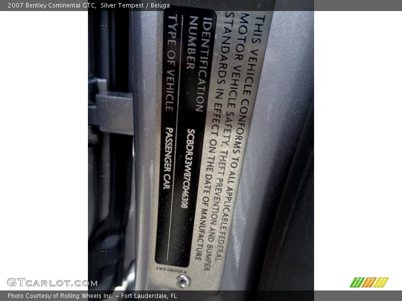 Silver Tempest / Beluga 2007 Bentley Continental GTC