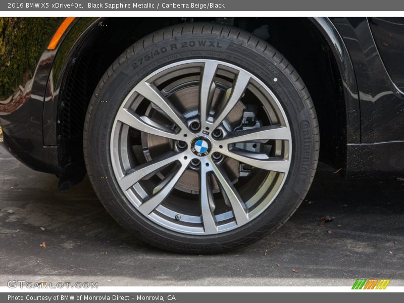 Black Sapphire Metallic / Canberra Beige/Black 2016 BMW X5 xDrive40e