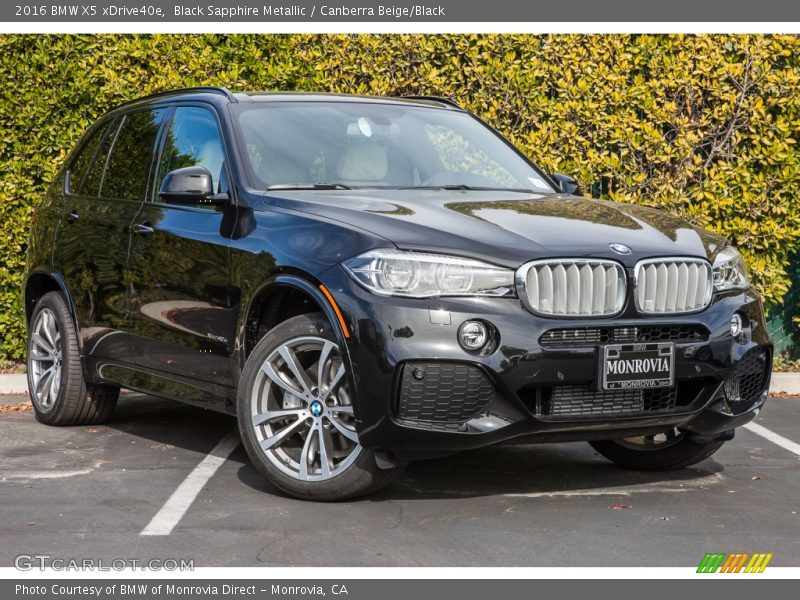 Black Sapphire Metallic / Canberra Beige/Black 2016 BMW X5 xDrive40e