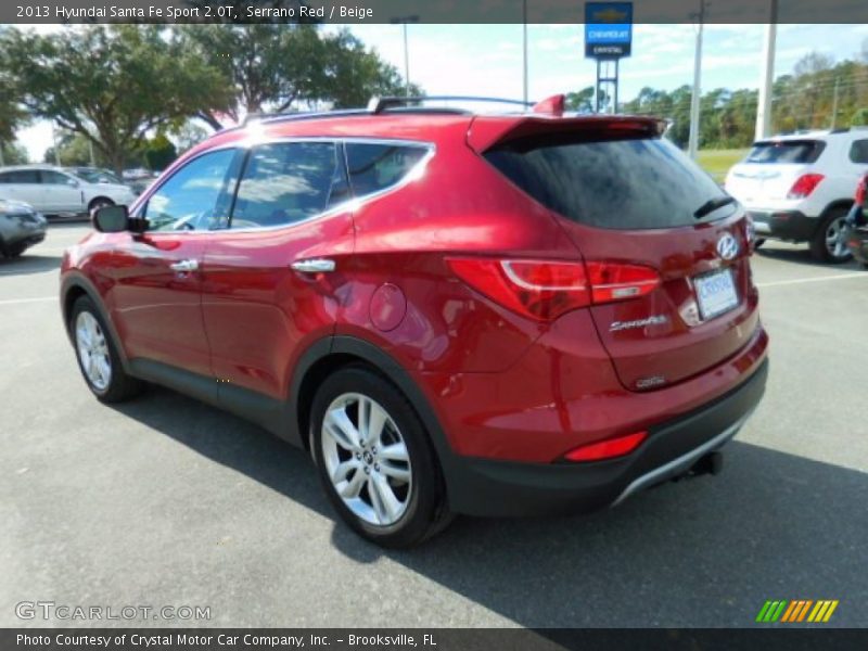 Serrano Red / Beige 2013 Hyundai Santa Fe Sport 2.0T